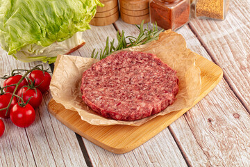 Raw beef cutlet for burger