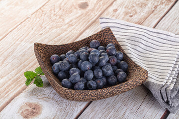 Raw ripe sweet and juicy blueberry