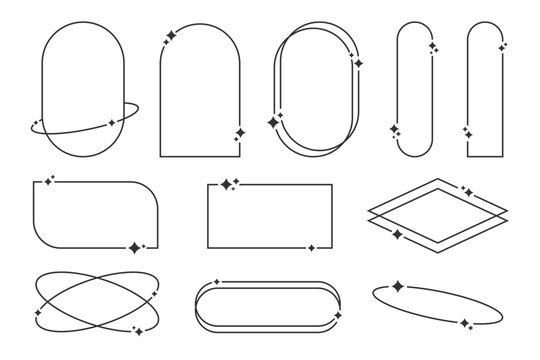 キラキラ装飾　星　ラインフレーム　枠　セット