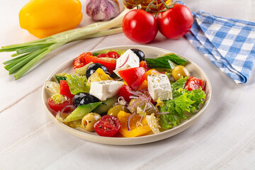 Greek salad with feta cheese