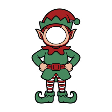 Festive christmas elf cutout isolated on, perfect for holiday photos and celebrations, adding a touch of whimsy to your seasonal memories
