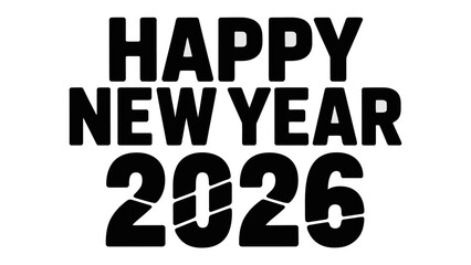 New Year 2026 Celebration: A modern and bold typographical design heralds the arrival of the year 2026, offering a clean and impactful greeting for the new year.