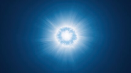 Bright blue star radiating luminous energy in a central position symbolizing core values and life force