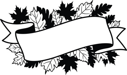 Autumn banner with maple leaves and copy space