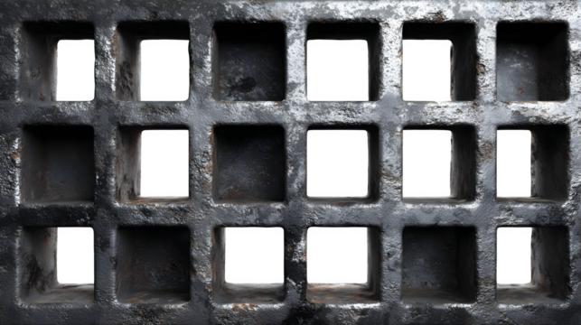 Metal Grate Texture, isolated on transparent background