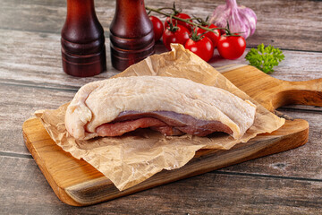 Raw duck breast fillet for cooking