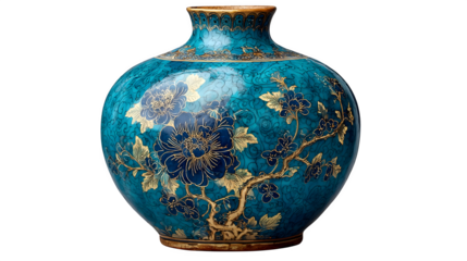 Antique Chinese Cloisonné Vase, isolated on transparent background