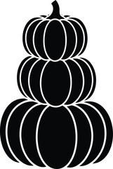 Stacked silhouette of three gourds for autumn decoration