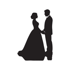Elegant Wedding Couple Silhouette – Romantic Moment