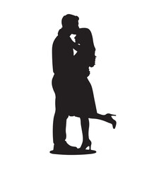 Romantic Couple Hug Silhouette – Love Relationship Theme