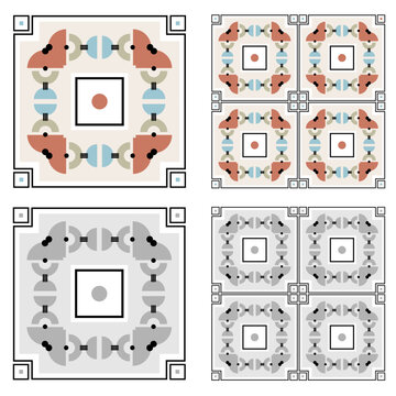 vector abstract pattern, simple shape texture, geometric seamless tile 