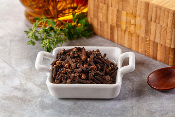 Dry cloves buds aromatic flavor