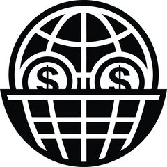 Global currency exchange and finance icon