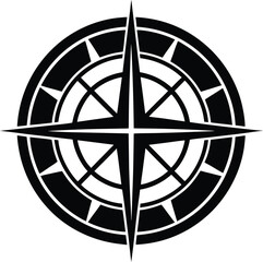 Global financial compass icon for business and investment