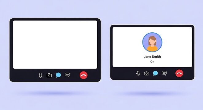 Online Meeting Interfaces with Video Call and Empty Screen