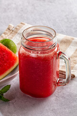 Watermelon sweet smoothie in the glass