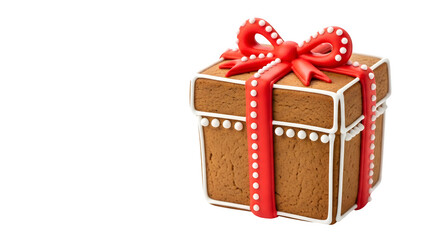 Gingerbread Gift Cookie, isolated on transparent background
