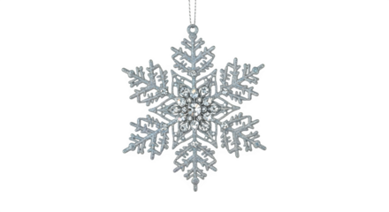 Sparkling Silver Snowflake, isolated on transparent background