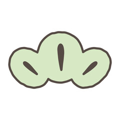 Clustered Pine Needles Icon, Simplified Vector Line Art in Pastel Color for Japanese New Year