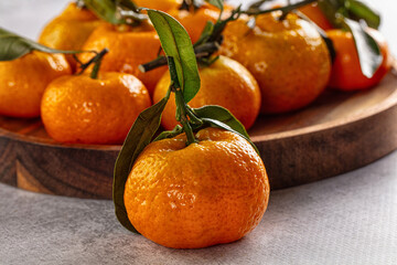 Fresh sweet juicy tangerine heap