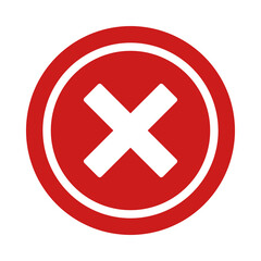 Obraz premium Red circle with white cross symbol isolated on transparent background