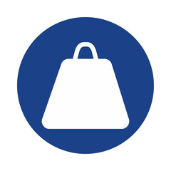 White shopping bag icon isolated on transparent background