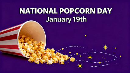 Popcorn scattering element represents the concept of popcorn festival, snack fun, and leisure time, suitable for food promotion and leisure activity promotional materials.
