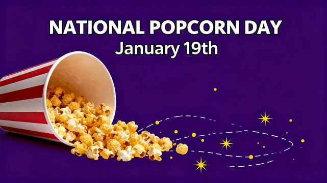 Popcorn scattering element represents the concept of popcorn festival, snack fun, and leisure time, suitable for food promotion and leisure activity promotional materials.
