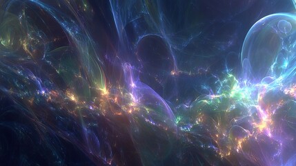 Abstract Colorful Cosmic Nebula Design