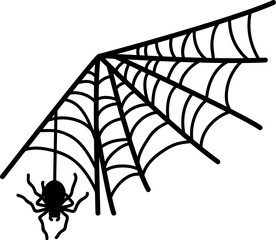 Spider web with hanging spider