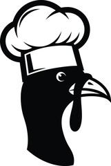 Cartoon chef turkey head wearing a chef hat
