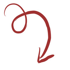 Grunge arrow vector, grunge arrow brush, grunge arrow paint, completed with red marker, doodle handdrawn