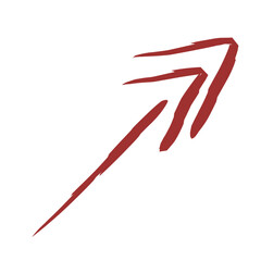 Grunge arrow vector, grunge arrow brush, grunge arrow paint, completed with red marker, doodle handdrawn