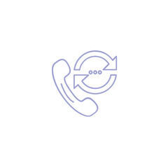 Modern outline icon symbolizing a phone call refresh, callback request, or service update