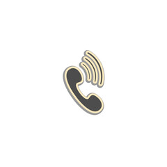 Stylish Phone Icon Simple Communication Symbol with Waves
