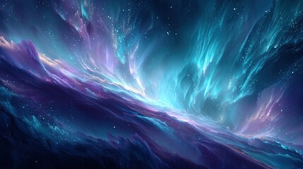 Abstract Glowing Cosmic Nebula