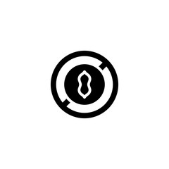 Circular Icon Symbolizing Surveillance and Monitoring, Indicating Security and Observation