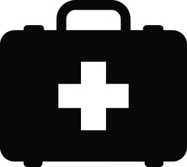 Obraz premium Emergency first aid kit icon for medical assistance and health care resources, essential for preparedness and safety in various situations and environments
