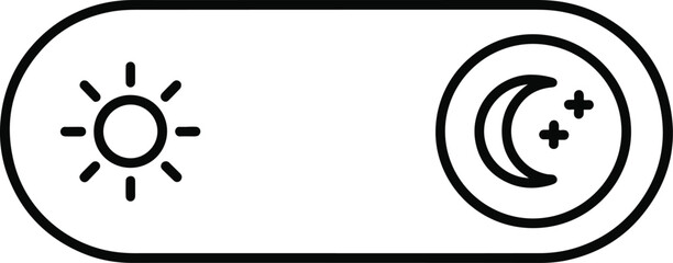 Obraz premium Toggle between day and night mode with this clean icon, perfect for app interfaces and web design, offering a modern touch for user experience