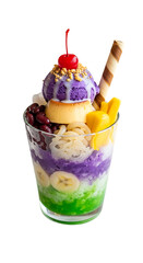 Exotic Halo Halo Dessert with Ube Ice Cream and Sweet Toppings a Filipino Delight a Refreshing Treat Delicious Combination of Flavors and Textures