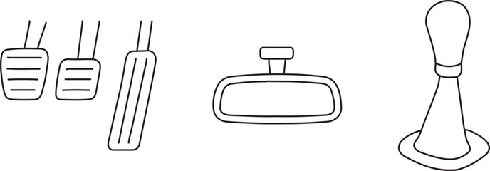 Car interior controls icons