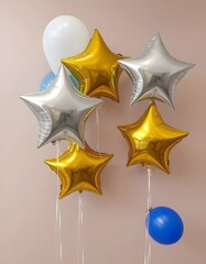 golden star on a blue background