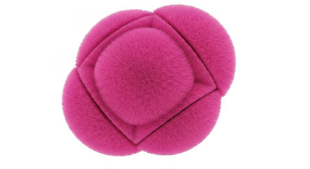 Vibrant pink multilobed object abstract art design isolated image transparent background