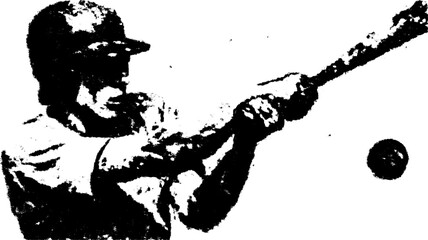 Baseball player swinging a bat in dynamic motion. Vector illustration capturing the action of the game, suitable for related content.