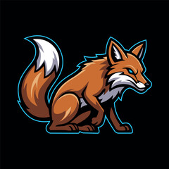 Obraz premium Fox Character e-Sport Logo Vector Template