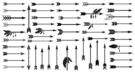 Collection of diverse arrow designs in a bold silhouette style