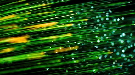 Abstract Green Motion Blurred Light Trails