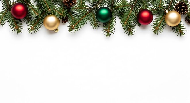 Christmas tree branch border background