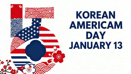 Korean American patterns, cultural traditions, and ethnic unity concepts, suitable for cultural public welfare and ethnic exchange promotional materials.
