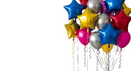 Bunch of colorful star foil balloons